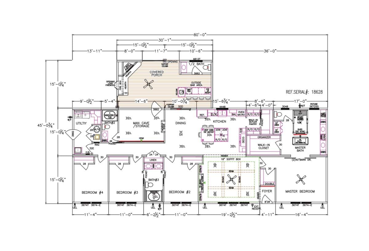 The tollison creek floor plan home features