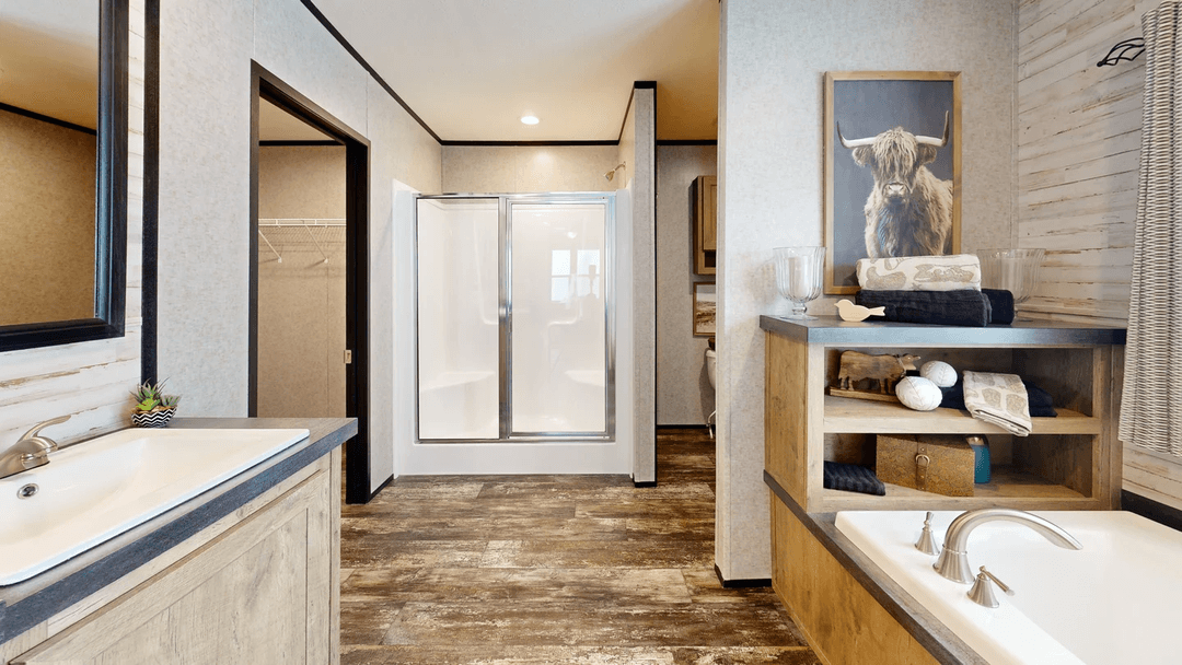 Tributary bathroom home features