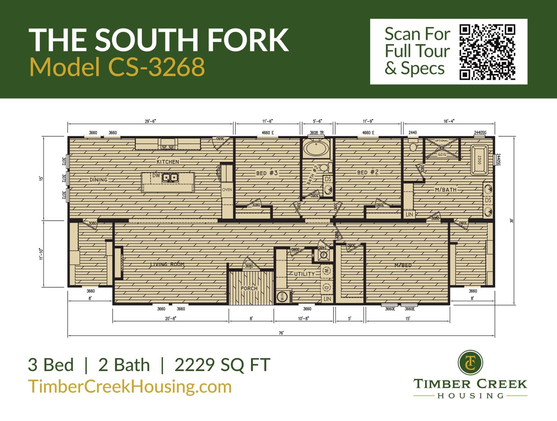 South fork floor plan home features