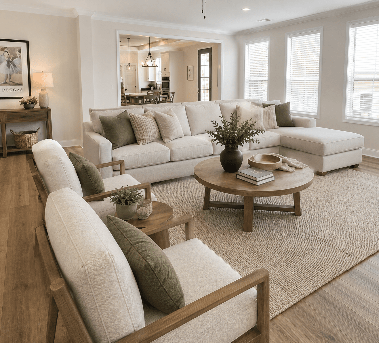 The riverview interior home features
