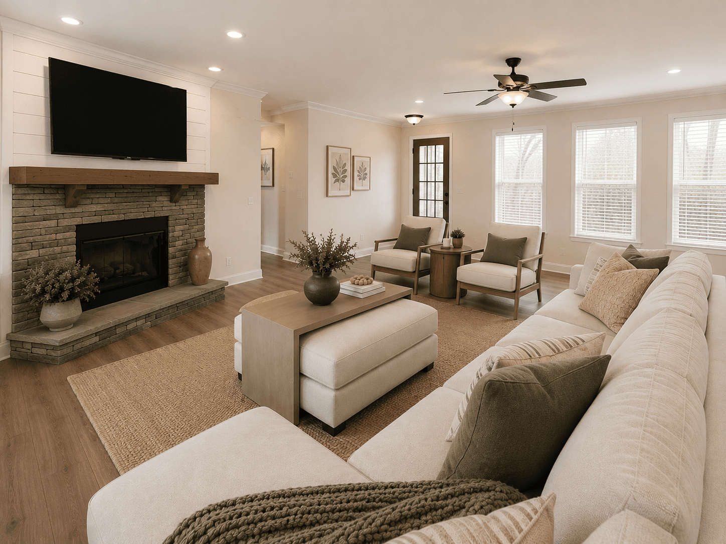 The riverview interior home features