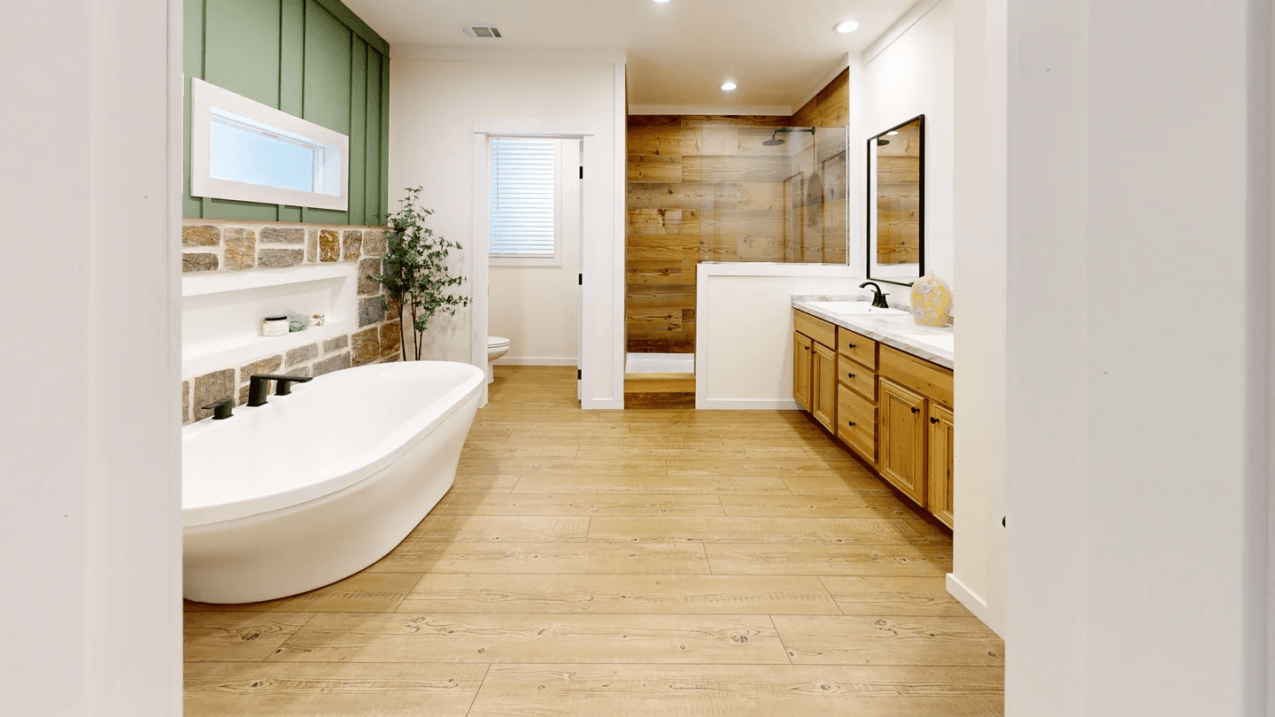 The rocking chair bathroom home features
