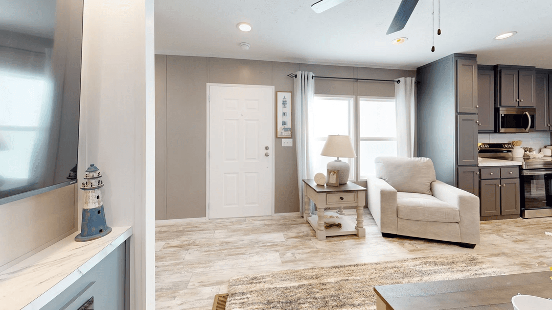 The driftwood interior home features