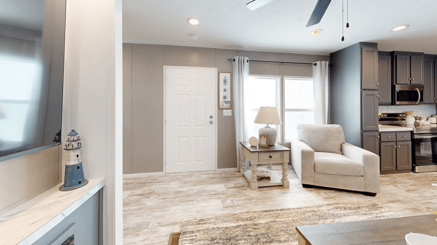 The driftwood interior home features