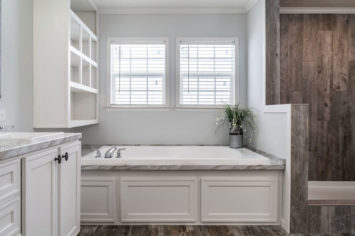 The leahy bathroom home features