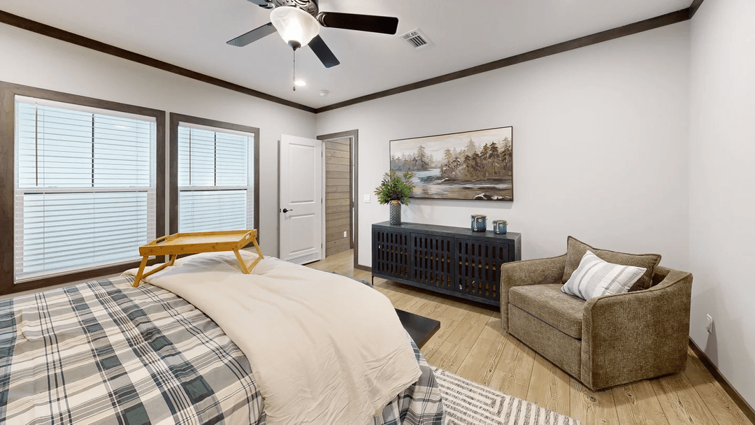 The keep bedroom home features