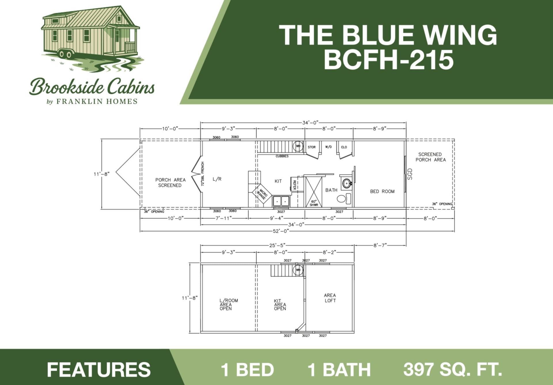 The blue wing floor plan home features