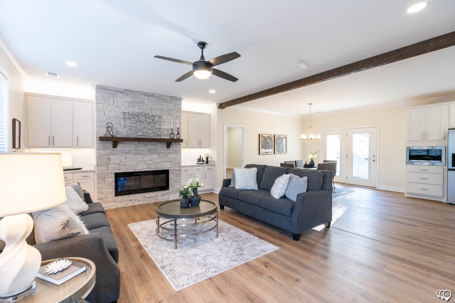 The riverview interior home features