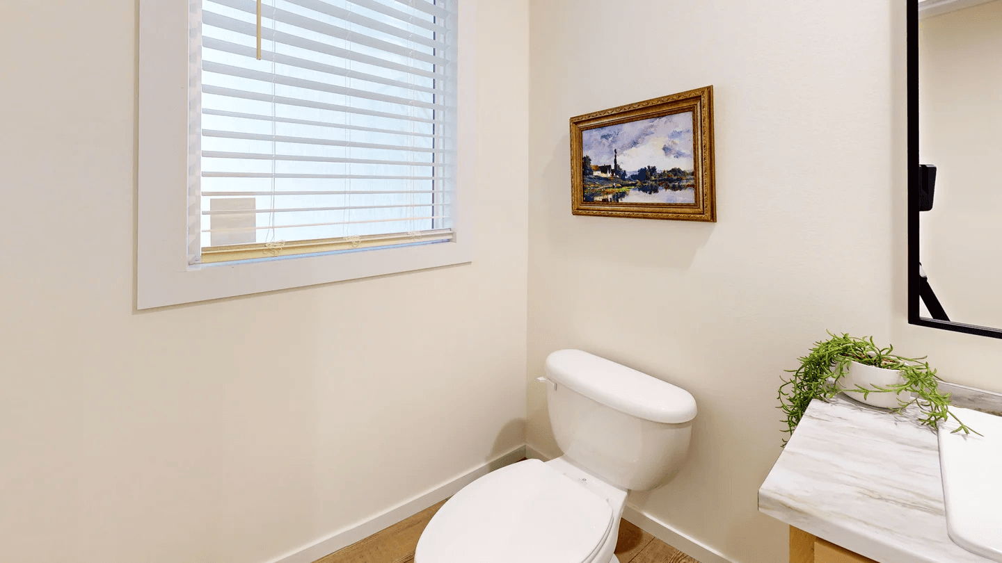 The rocking chair bathroom home features
