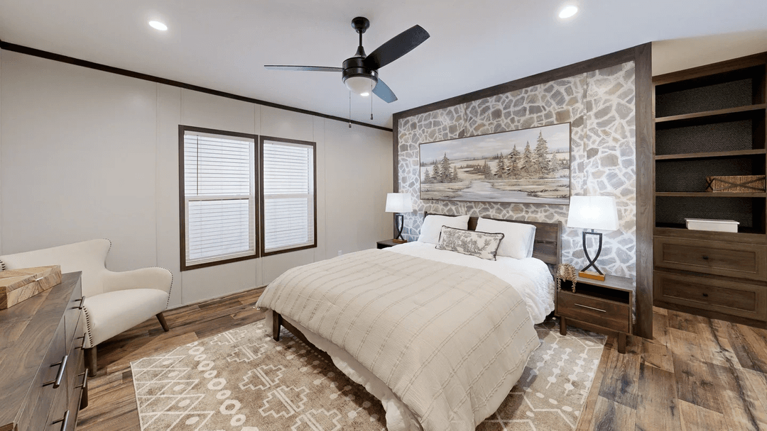 Mountain view bedroom home features