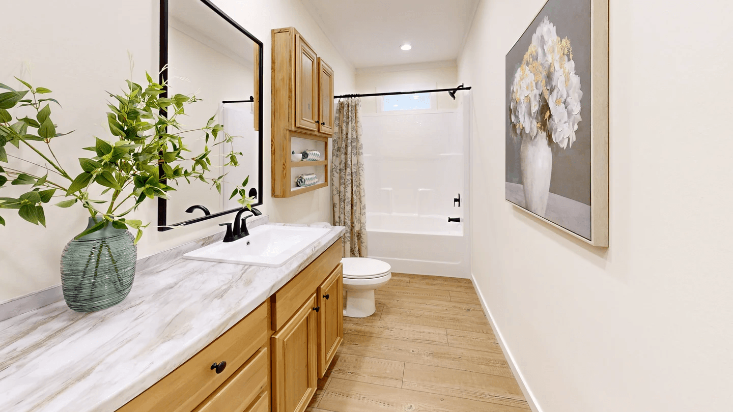 The rocking chair bathroom home features