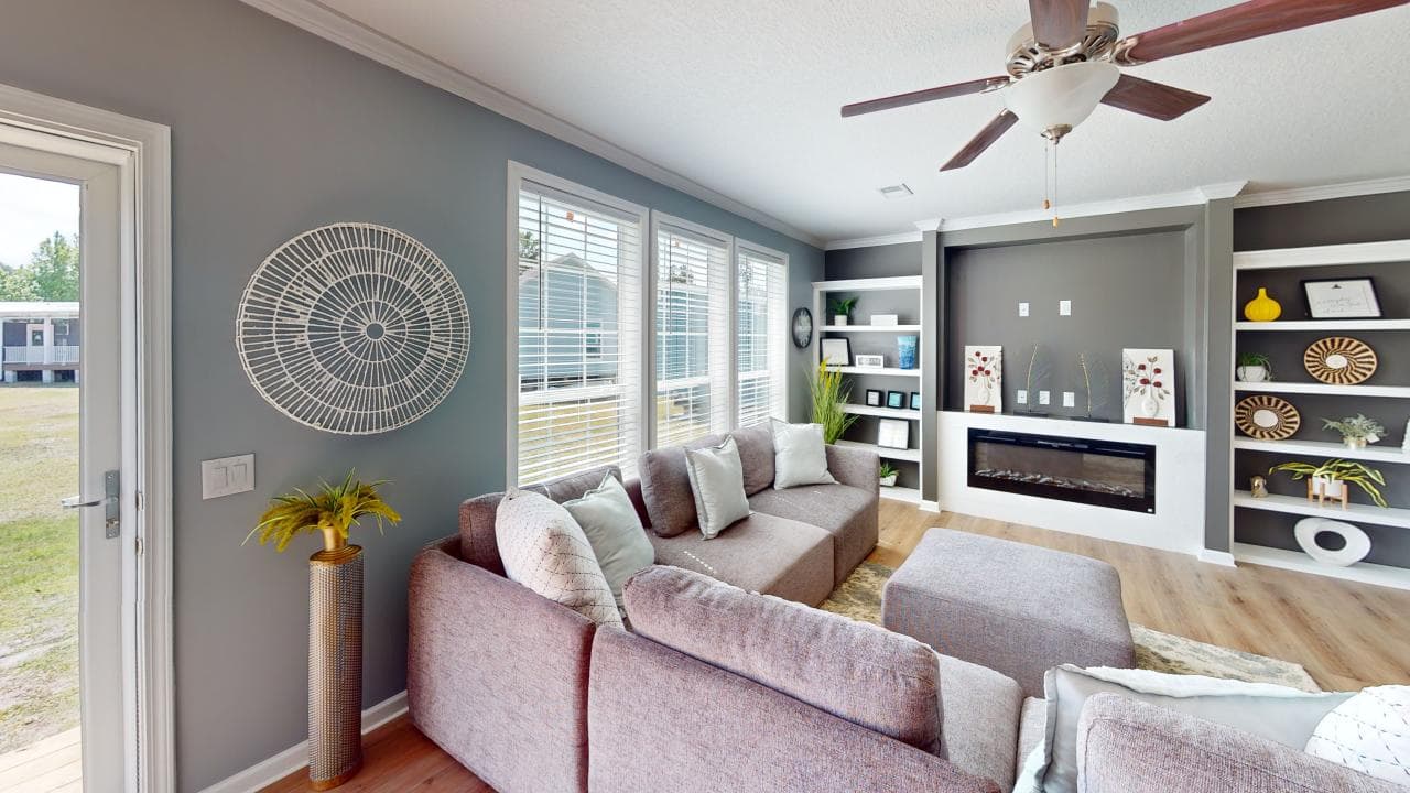 The riverview interior home features