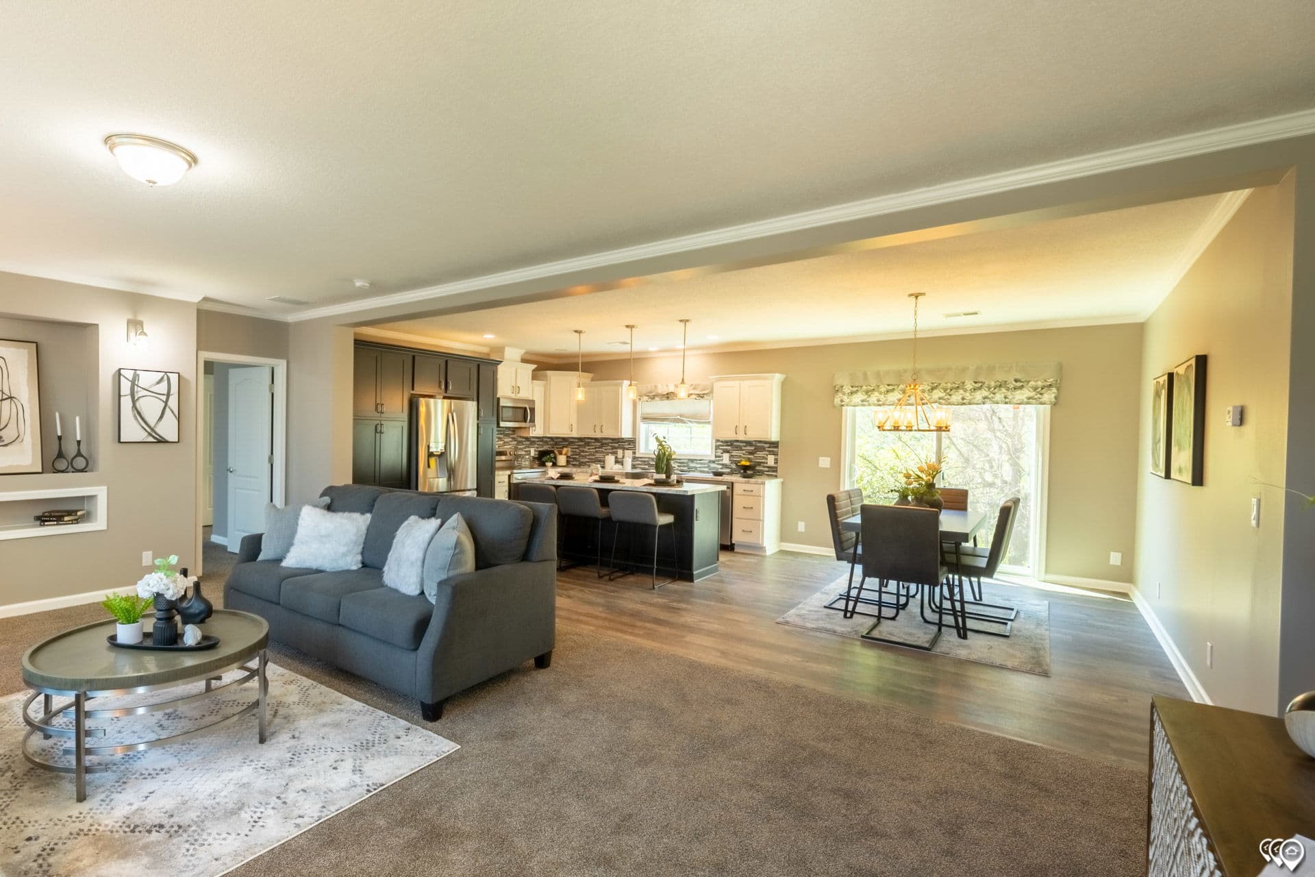 The grove interior home features