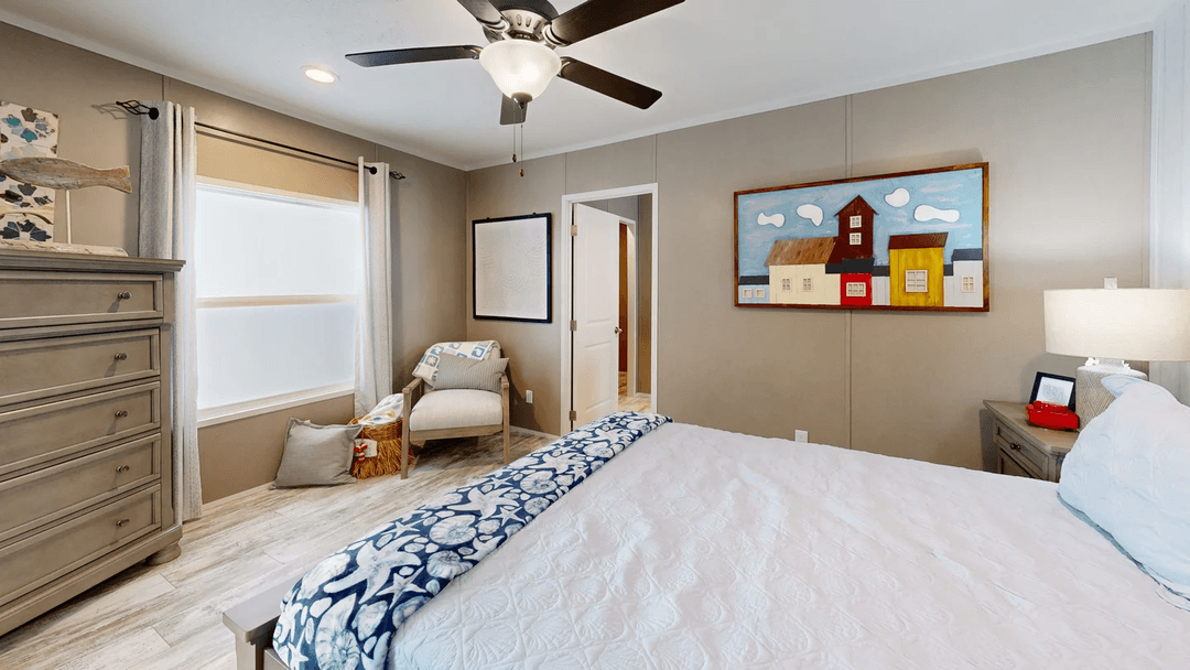 The driftwood bedroom home features